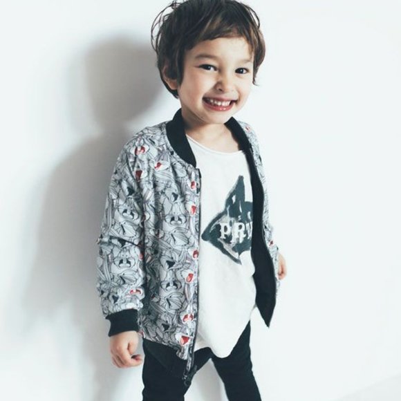 ZARA Kids Reversible Bugs Bunny Bomber Black Jacket - Picture 2 of 2